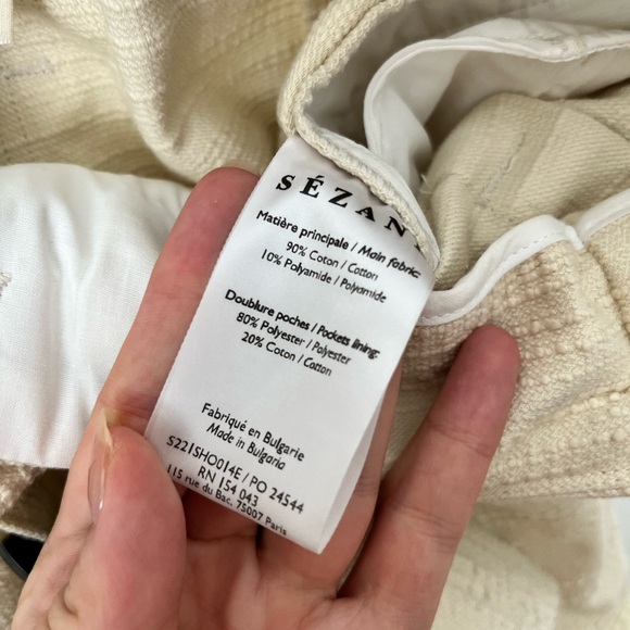 Sézane - Cream “Rome” Tailored Shorts w/ Belt - Picture 8 of 9